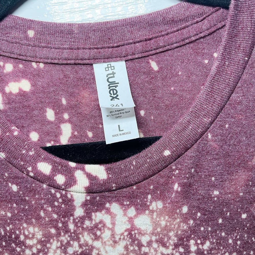 Tultex Women’s Maroon Splatter Tie-Dye Tee Size Large - Picture 10 of 12